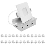 LUXRITE 3 Inch LED Recessed Light, ECO Backlit Mini Panel Spotlight, 5CCT 2700K-5000K, 660 Lumens, High Output, 8 Watts, Dimmable, IC Rated, Wet Rated, ETL Listed, Energy Star, Square (24 Pack)