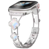 Bling Silver Band Compatible with Apple Watch Bands for Women 41mm 40mm 38mm 42mm Series 11 10 9 8 7 6 5 4 SE 1 2 3, Cute Metal Brazalete, Adjustable Bracelet for Iwatch Band Jewelry Colorful