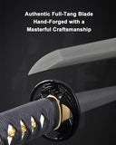 Damascus Maple Leaf Katana for Display, Hand Forged Full Tang Sword