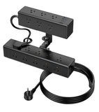 Dual Layer Desk Clamp Power Strip, 24 AC Outlets & 65W USB-C, 6FT Cord