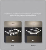 Rectangle Chandeliers Lights Compatible with Living Room Dining Room