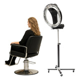 Professional Orbiting Infrared Hair Dryer 1000W - Freestanding Rotating Salon Dryer with Swivel Caster Rolling Base, 3 Functions + 6 Modes