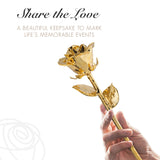 Forever Rose Set of 2 Roses Dipped in 24K Gold with “I Love You” Heart Vase