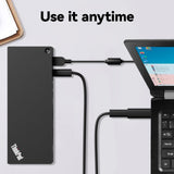 Hybrid USB-C with USB-A Adapter Docking Station for Lenovo Laptops, Dual Monitor
