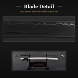 White Dancing Crane Katana, 1045 Steel Hand Forged Full Tang Sword