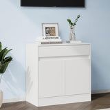 Housoul Buffet Cabinet [Set of 2] with 2 Doors and Drawer, White