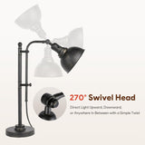 VONLUCE Rustic Desk Lamp Bronze Adjustable, Industrial Style Metal Task Lamps 25"-29", Vintage Work Light, Farmhouse Reading Lamp in Aged Bronze Finish, ETL Certificate