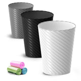 Lysam Bathroom Trash Can, 3 Pack 1.8 Gallons Small Trash Can with Trash Bags, Bathroom Garbage Can