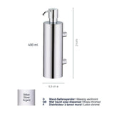 kela Wall Liquid soap Dispenser of Brass in Silver, 7 x 7 x 24 cm