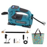 Tire Inflator Portable Air Compressor, 150 PSI with Extension Hose, Exhaust & Quick Air Chuck for Car Motorcycle Bike & Ball(Require Battery Not Include)