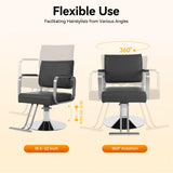 ZAWAYINE Barber Chair Salon Chair for Hair Stylist Hair Chair for Barbershop Home Height Adjustable & 360° Swivel Styling Salon Chairs Spa Beauty Salon Equipment, Max Load Weight 440Lbs