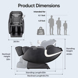 BOSSCARE 2026 Massage Chair Full Body, AI APP Control Shiatsu Zero Gravity Massage Chair with Foot Roller, Back Calf Heated, Bluetooth Speaker, Relaxing Massaging Recliner for Friend Family