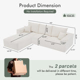 113" Modular Sectional Sofa Boneless L-Shaped Couches for Living Room