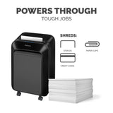 LX210 P-4 Micro-Cut Paper Shredder, Jam-Proof Heavy-Duty Paper Shredder for Office, 16 Sheet Capacity, Black Fellowes