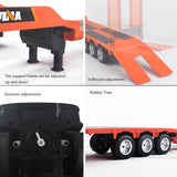 Ailejia RC Semi Truck Toy & RC Excavator Toy Set, Flattrailer Heavy Duty Trailer Tractor Truck 2.4Ghz Remote Control Construction Toys Vehicles with Lights, Birthday Gifts Ideas for Boys
