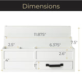 BLU MONACO | White Desktop Organizer with Drawer Storage | Tabletop Organizer with Drawers for Paper Bills Mail | Wooden Mail Organizer for Countertop Workspace