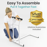 Vive Toilet Safety Rail with Arms - 300LBS Support Frame with Handles for Seniors, Elderly, Handicap & Disabled - Grab Bar Handrail - Bathroom Riser Assistance Aid - Stand Alone Lifter to Help Stand
