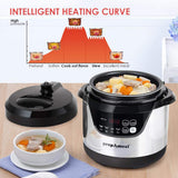 prepAmeal 3 Quart Pressure Cooker 8 IN 1 Multi Use Programmable Instant Cooker Electric Pressure Pot with Slow Cook, Rice, Steamer, Sauté, Brown, Warmer
