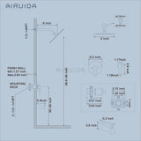 Airuida Shower Faucet Set with Tub Spout,Bathtub Faucet Set Complete,Round Rainfall Shower Head,Tub and Shower Trim Kit with Solid Brass Rough-In Valve,6 Inch-Matte Black