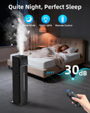 Cool Mist Humidifiers for Large Room, Ultrasonic 2.4Gal 9L Quiet Top-Fill, Easy Clean with Essential Oil Tray, 360°Nozzle, 4 Speed, Remote, 60H Runtime, for Baby, Adults, Plants, Home, House, Bedroom