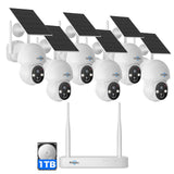 Hiseeu Security Cameras Wireless Outdoor，4MP 6-Cam Kit，1TB HDD