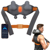 Smart Heated Shiatsu Neck Shoulder Back Massager, App-enabled, 8 Extra-Wide Bionic Heads, 4D Deep Tissue Kneading, Customizable Mode, 240 Mins Battery Life for Pain Relief Fitness Sporting Women, Men