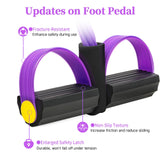 Pedal Resistance Bands with Handles, Upgrade 6-Tubes Manual Tension Training Pedal, Natural Rubber Foot Pedal Resistance Bands, (Purple)