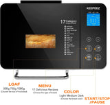 KEEPEEZ Bread Maker, 17-in-1 2LB Stainless Steel with Bread Machine, Non-Stick Pan, Smart Touch, Auto Nut Dispenser, 15H Timer&Keep-Warm, 3 Sizes 3 Colors, 66 Recipes, Gluten-Free, Sourdough