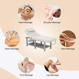 Artist hand Heavy Duty Professional Stationary Massage Table, Wide Spa Facial Bed with Backrest, Metal Frame PU Leather Massage Bed for Physical Therapy Treatment Tattoo Salon (Gray)