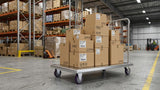 Stainless Steel Platform Cart. 24 in. Wide x 48 in. Long x 34 in. High. Push Dolly Flatbed Cart with Handle