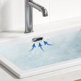 Enbol 20.6" x 14.5" Drop in Bathroom Sink Rectangule Vessel Sink Self-rimming Top Mount Bathroom Sink White Ceramic Lavatory Vanity with Overflow O2014-1