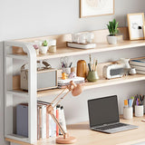 Modern Desk with Sideboard Stylish Study Table with 3 Drawers for Home Office Functional Writing Desk for Small Spaces 140cm No Chairs Included