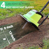LOVTILLER 12 Inch Small Electric Corded Garden Tiller Cultivator 8.5 AMP Power Rototiller for Gardening