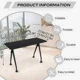 4 Pack Folding Black Training Tables with Wheels,Conference Table,47.2in
