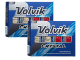 Volvik Crystal 3-Piece Premium Color Golf Balls 2 Dozen (24 Balls) - Mixed Color (White, Red) AMBA7