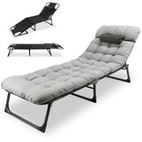 Camping Cot for Adults, Heavy-Duty Portable Cot Bed with Mattress and Pillow, Foldable Padded Sleeping Cots for Camping Travel Tent Outdoor & Home Guest, Camp Cot Bed for Guest Travel, Hiking