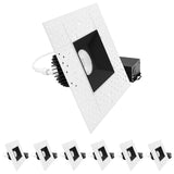 LUXRITE 4 Inch LED Recessed Trimless Spotlight with Black Interlocking Trim, Twist N' Lock, 5CCT 2700K-5000K, 15W, 1000LM, CRI90, 38° Beam, Dimmable, IC Rated, Wet Rated, ETL White + Black (6 Pack)