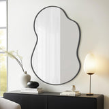 WallBeyond Irregular Wall Mirror – Asymmetrical Mirror with Aluminum Alloy Frame, Decorative Wall Mirror for Living Room, Bedroom, Bathroom, and Entryway 36" H x 24" W (Black)