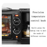 HEQIM Portable Oven Breakfast Maker, 3-in-1 Breakfast Maker Station with Coffee Machine, Non-Stick Pan, Toaster Oven, 30-Min Timer