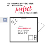 Frigidaire 6,000 BTU Window Air Conditioner and Dehumidifier, 115V, Cools up to 250 Sq. Ft., White