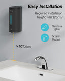 AIKE Wall Mount Automatic Foam Soap Dispenser 25 OZ Commercial Large Capacity Stainless Steel Model AK1205FA(Matte Black)