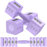 Hezeyferg Adjustable Dumbbells Set of 2, Hand Weights Sets with 5 Levels 3lb, 5lb, 7lb, 9lb, 11lb, Adjustable Weight Dumbbells for Women/Men Home Gym Full Body Workout (Purple) Hezeyferg