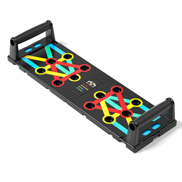 UPREIGN Multi-Functional Push-Up Plate with 4 Color Zones and 16 Holes. Portable and Foldable Push-up Board with Handle for Muscle Building and Strength Training UPREIGN