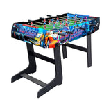 Sport1 Space Saving Folding Table Football Table with Legs, Indoor MDF 121 x 61 x 85 cm, House Card with 8 Through Rods, Scoreboards and Balls Included, Indoor Use