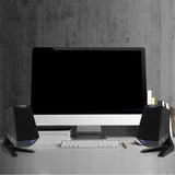 QERTYHKK Computer Speakers Multimedia Small Desktop Speaker with Stereo Sound for Laptops or TV, Black