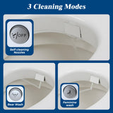 Clirass Raised Toilet Seat with Bidet Attachment,Elongated - Non-Electric Bidet with Dual Nozzles - Elevated Toilet Risers for Seniors & Limited Mobility - Easy Install & Clean
