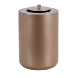 Maxi Collection Large Bathroom Trash Can – 6 Gallon Resin Waste Bin with Lid, 10x10x14 Inch Modern Garbage Can, Fits Standard 5-6 Gallon Bags (Mink)