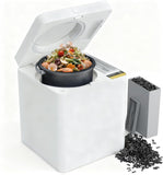 TOPZEE Electric Compost Bin for Kitchen - 3L Countertop Composter with Odorless Auto-Cleaning, Turns Food Waste to Fertilizer in 4 Hours, for Indoor Home Use, White