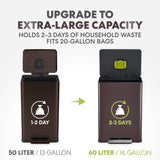 Magic Infinity Edge 60 Liter / 16 Gallon Rectangular Hands-Free Extra Large Kitchen Step Trash Can