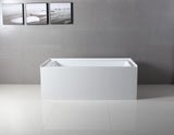 Aqua Eden VTAP603222R 60-Inch Acrylic 3-Wall Alcove Tub with Right Hand Drain Hole, White